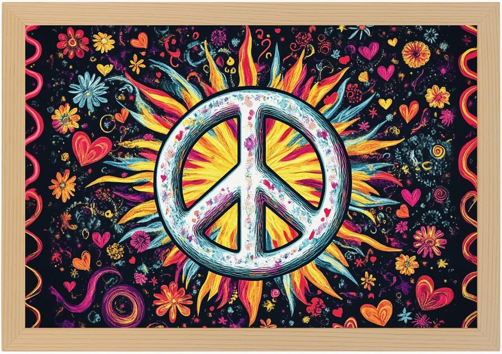 Poszter Keret Fa Graffiti Utca Art Csendes-óceán Szoba Barátság 60x40