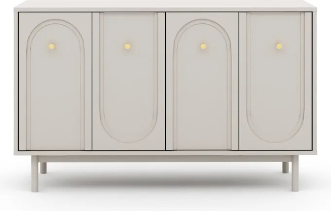 MAZOMA komód 4 ajtós, kasmír/arany