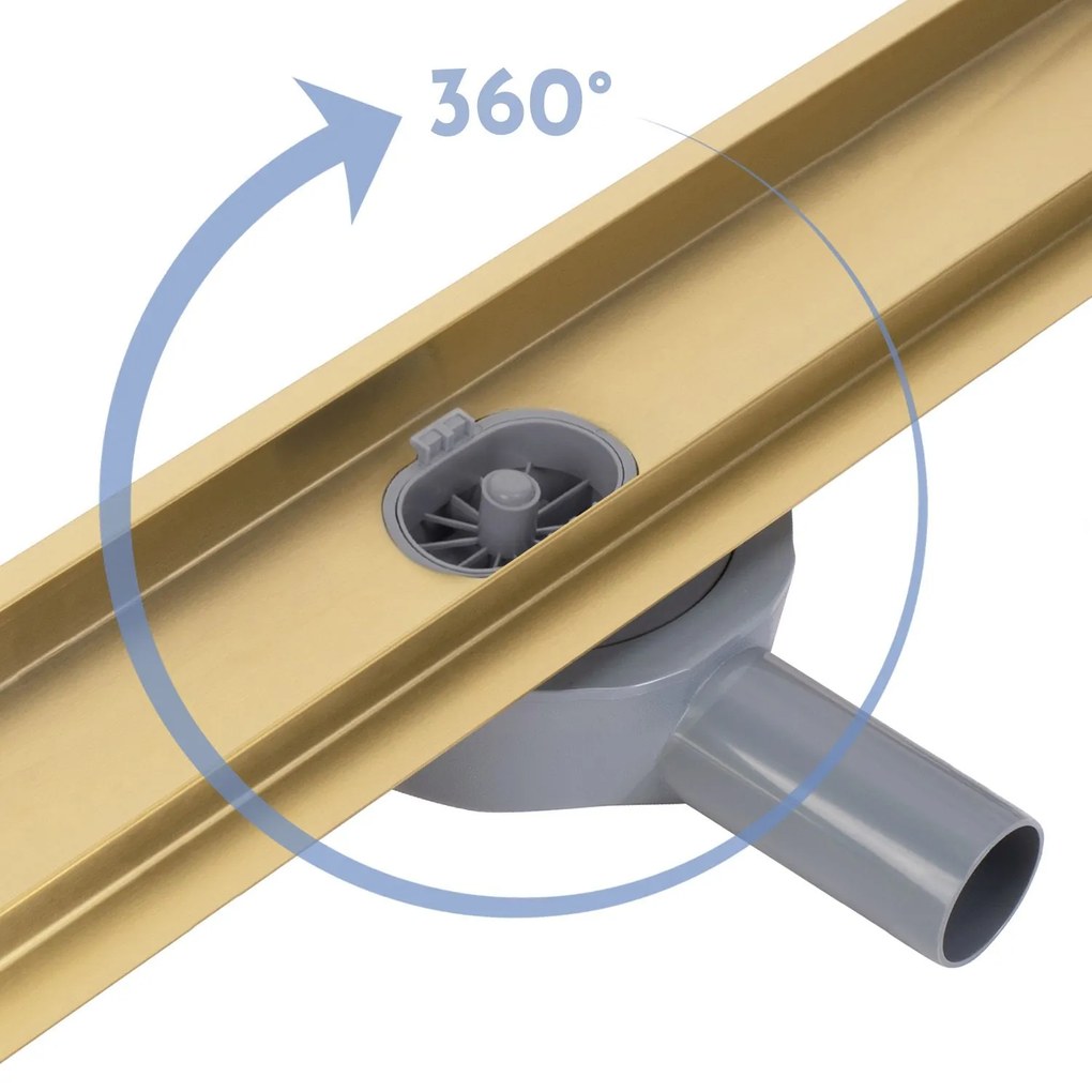 Rea Neox Pro, 100 cm-es vízelvezető csatorna 360 fokban forgó szifonnal, arany matt, REA-G2850