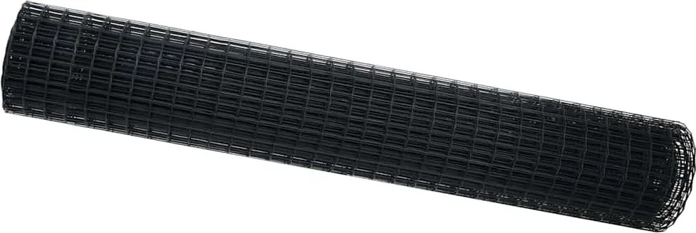 vidaXL Európai Kerítés Szürke 1,6 x 10 m PVC-bevonatú vas