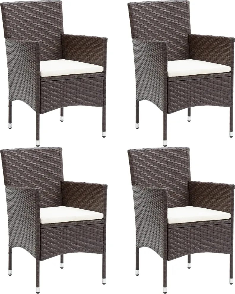 vidaXL 4 db barna kerti polyrattan étkezőszék