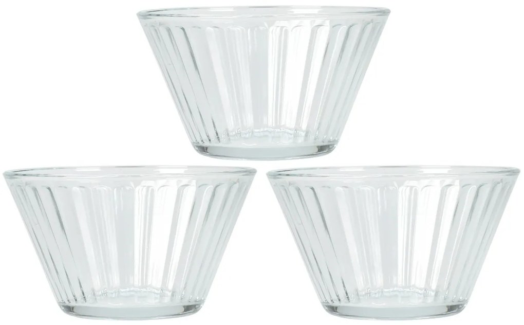 EH Stripes üvegtál készlet, 3 db, 300 ml