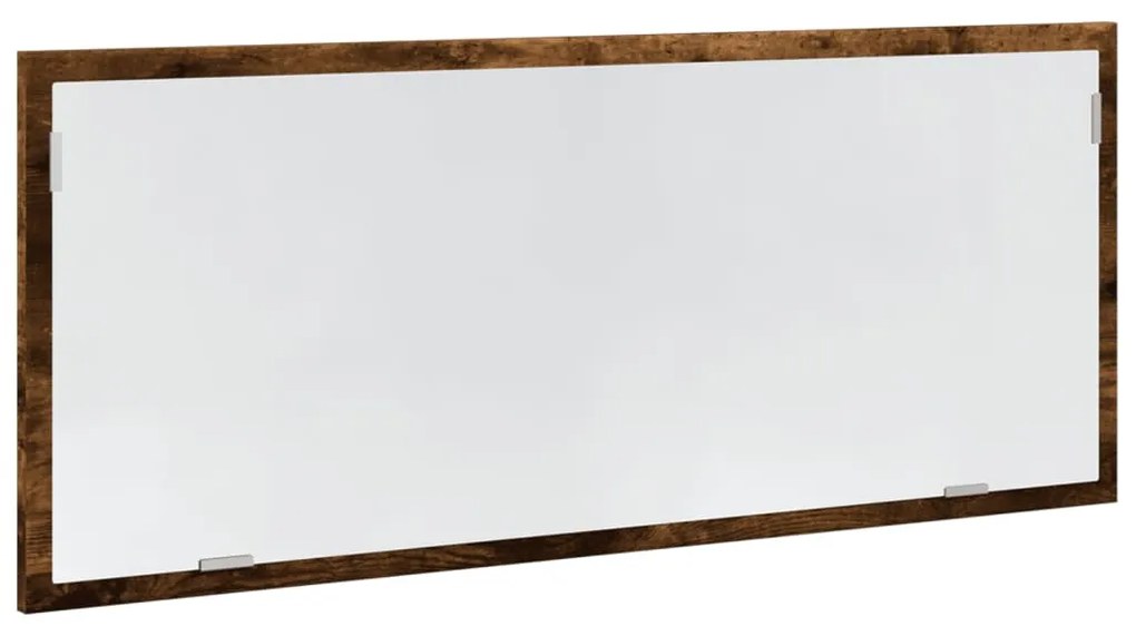 füstös tölgy szerelt fa LED-es fürdőszobatükör 100x8,5x37 cm