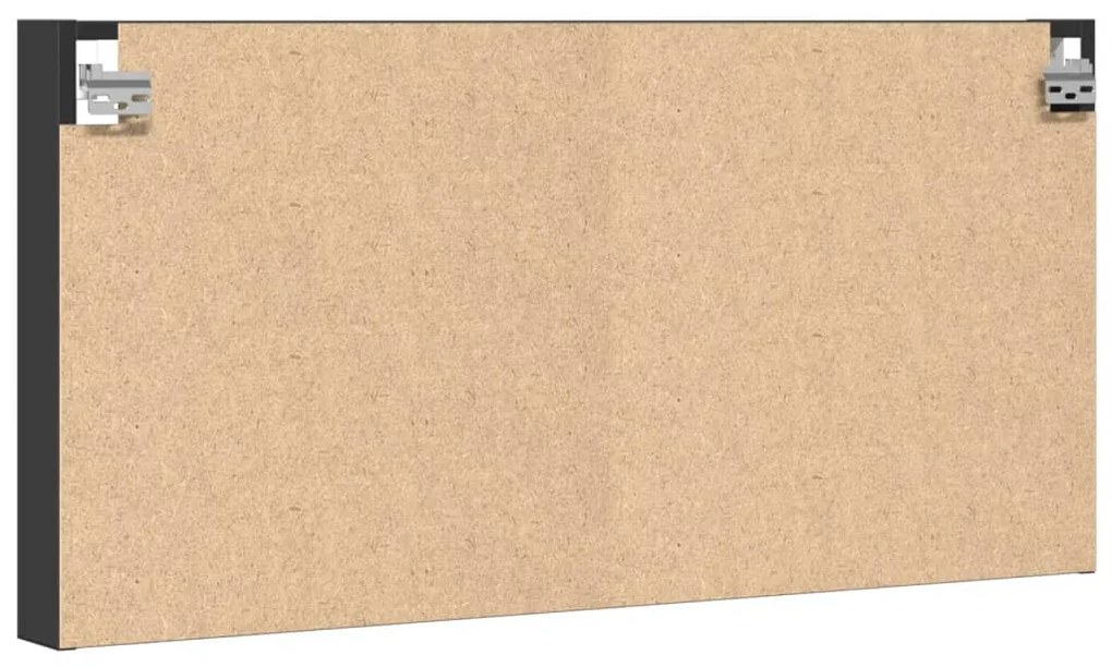 fekete szerelt fa vitrinszekrény 100 x 8,5 x 50 cm