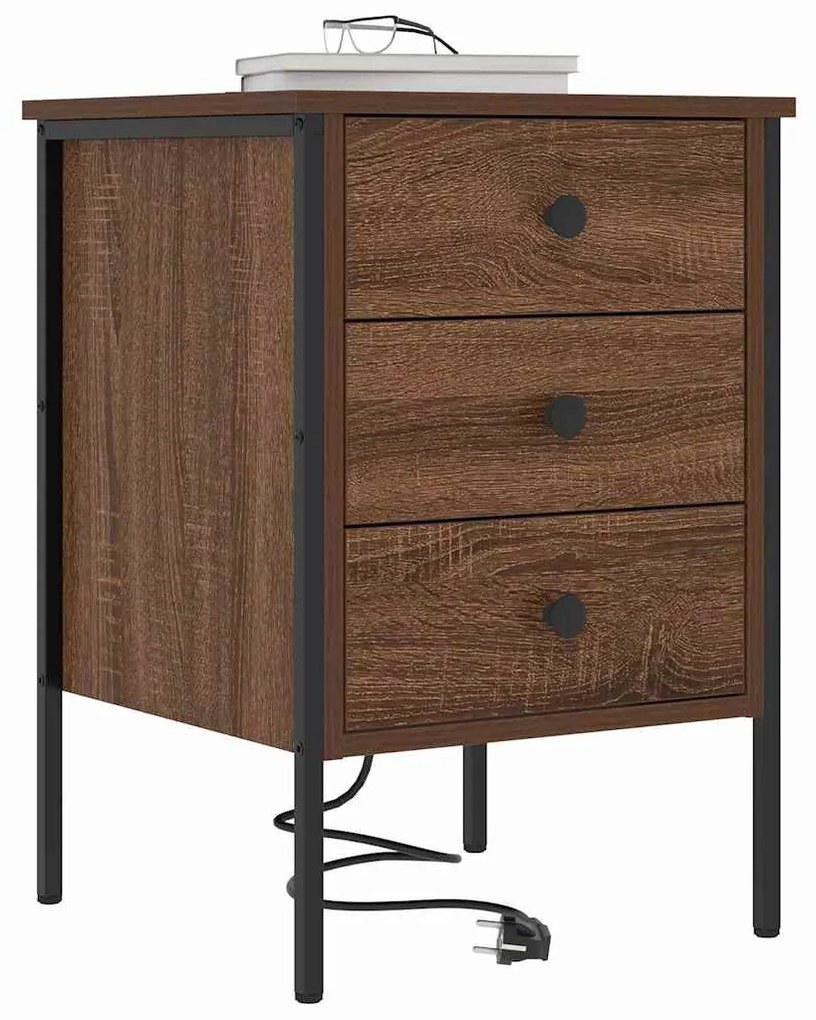 Éjjeli Szekrények 2 pcs barna tölgy 42 x 41 x 61 cm Faanyag