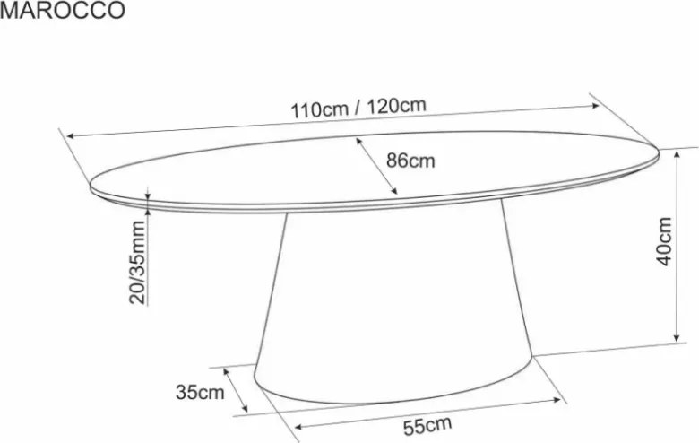 Marocco dohányzóasztal világosszürke