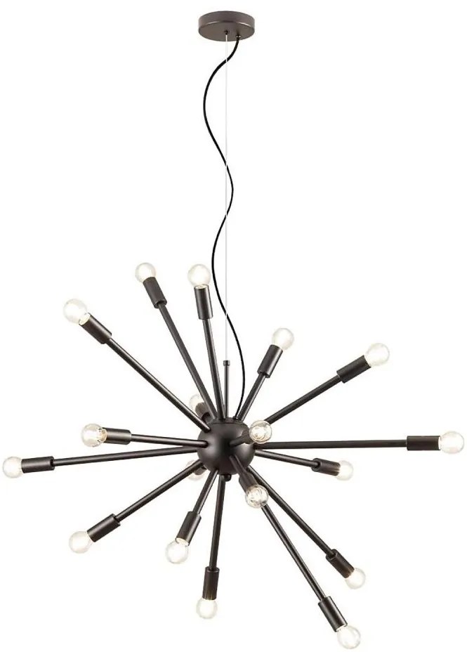 Redo 01-2936 - Csillár zsinóron STELLAR 18xE14/25W/230V fekete