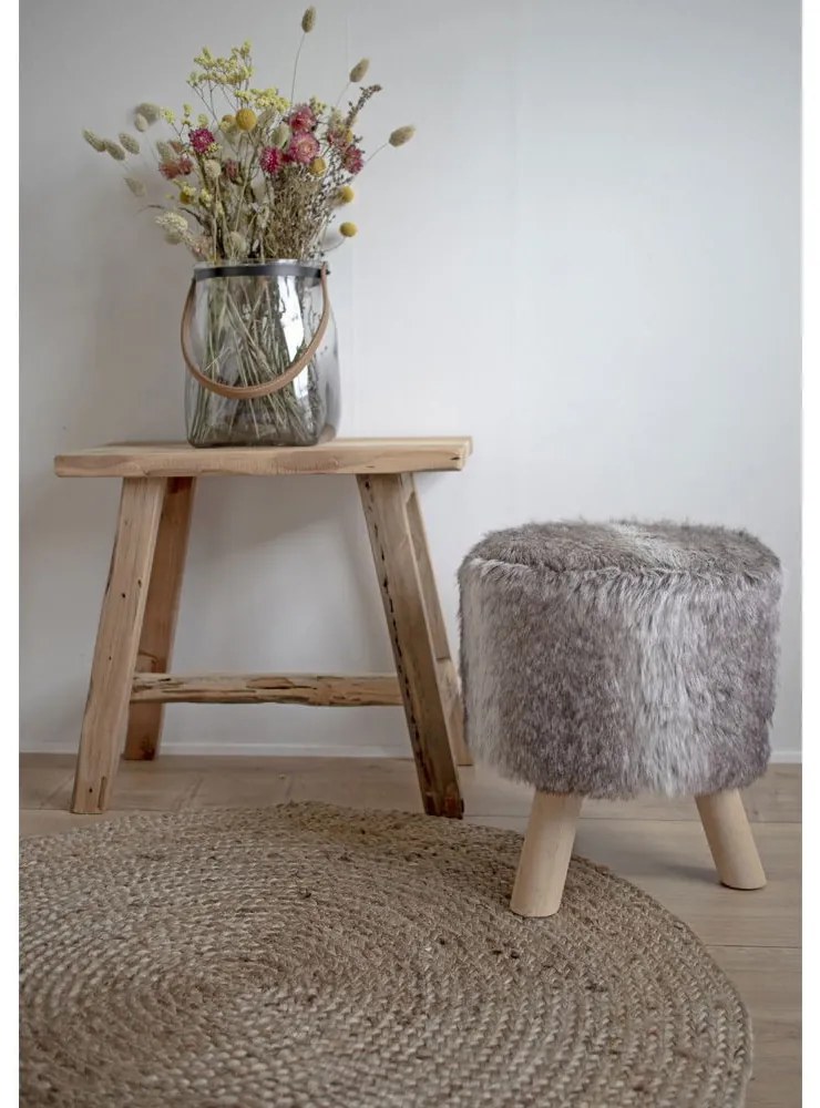 Barcelona sámli, teak fa, nature, 50x25x45 cm