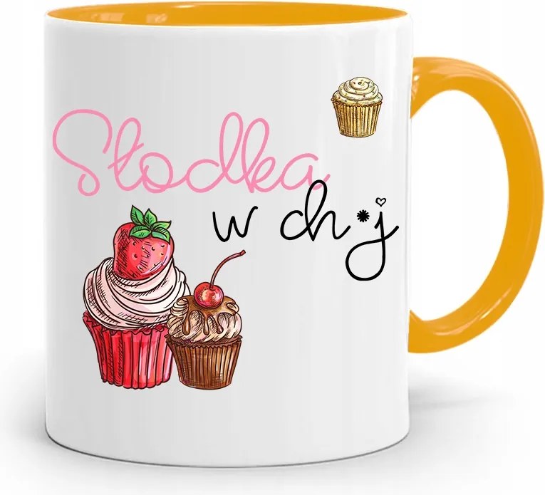 Sárga Bögre Vicces Édes Ch*j Ajándék fényképes nyomtatással