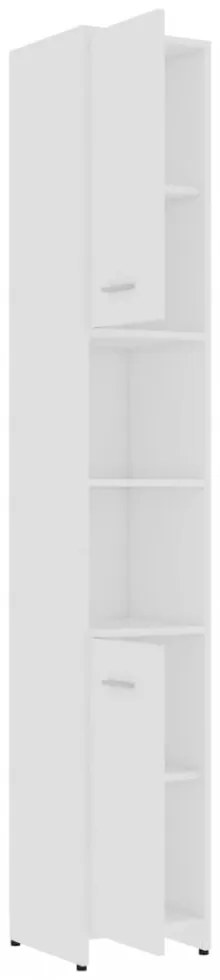 4 részes fehér szerelt fa fürdőszobai bútorszett