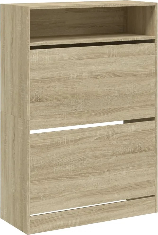vidaXL sonoma tölgy cipőszekrény 2 kihajtható fiókkal 80 x 34 x 116 cm
