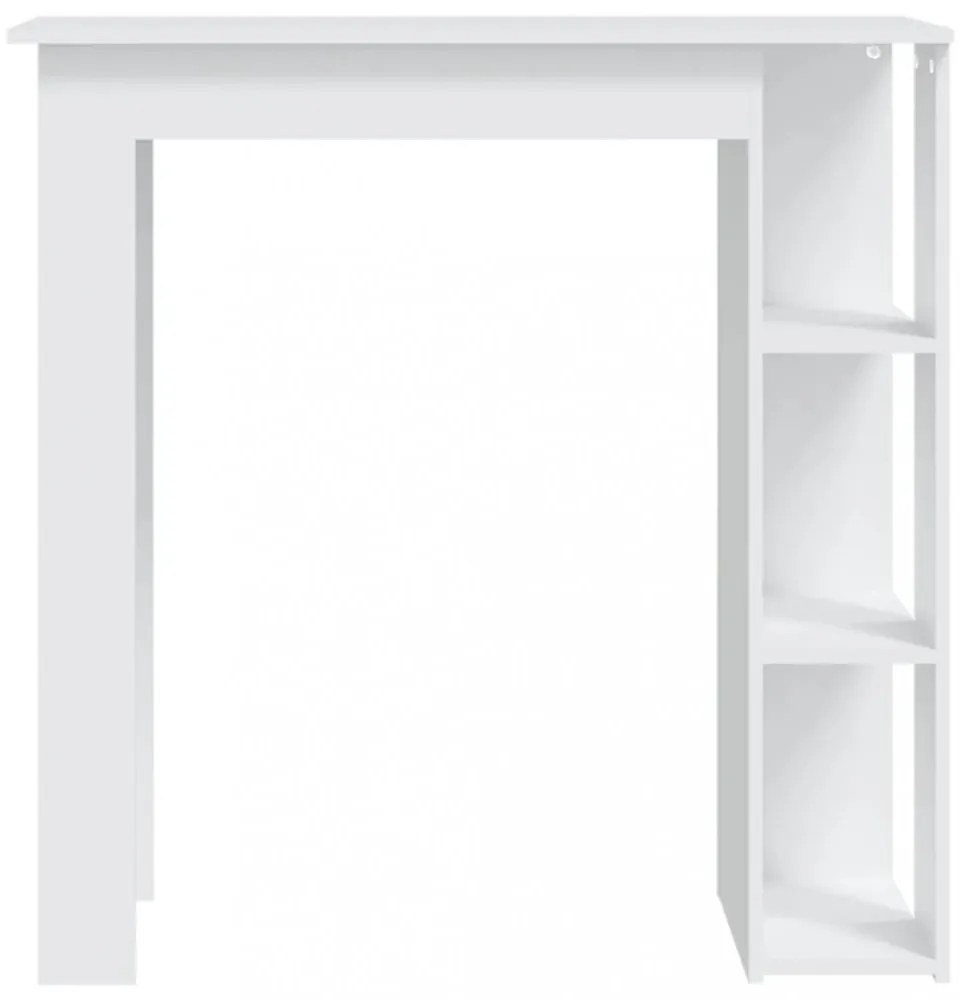 fehér szerelt fa bárasztal polccal 102 x 50 x 103,5 cm