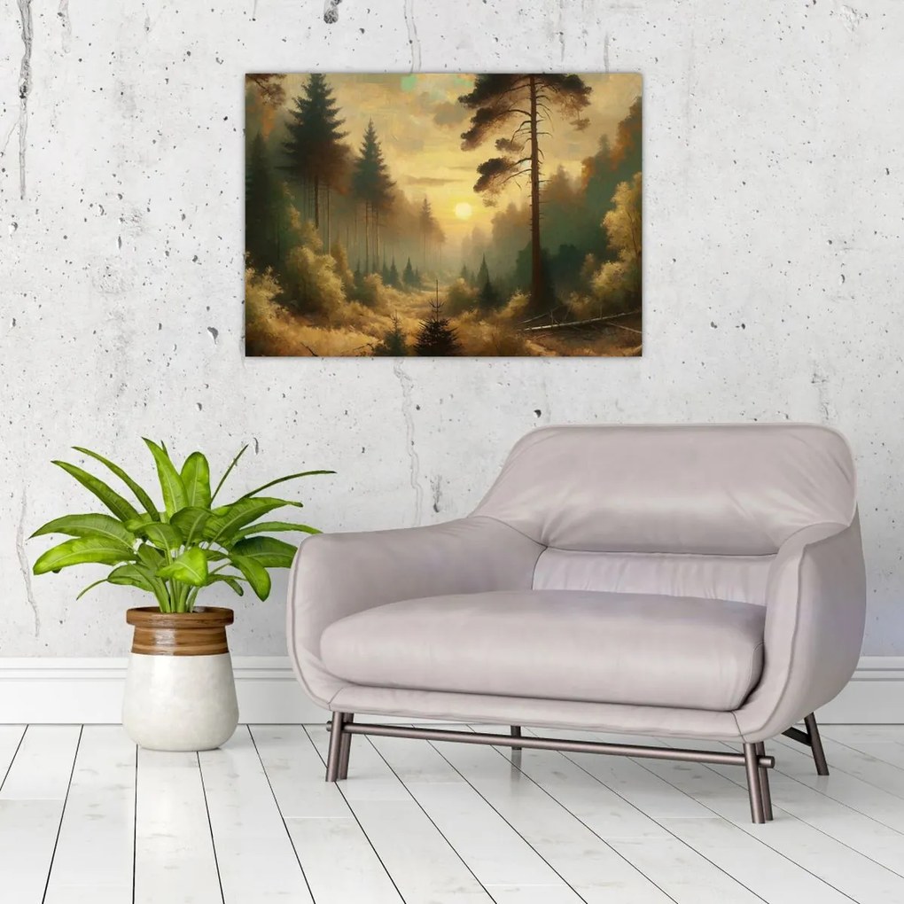 Kép - Napfény az erdőben (70x50 cm)