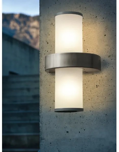 EGLO 86541 - BEVERLY kültéri fali lámpa 2xE27/60W ezüst/fehér