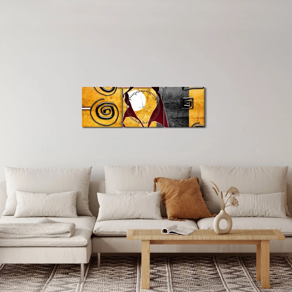 Kép - Ősi festészet (órával) (90x30 cm)