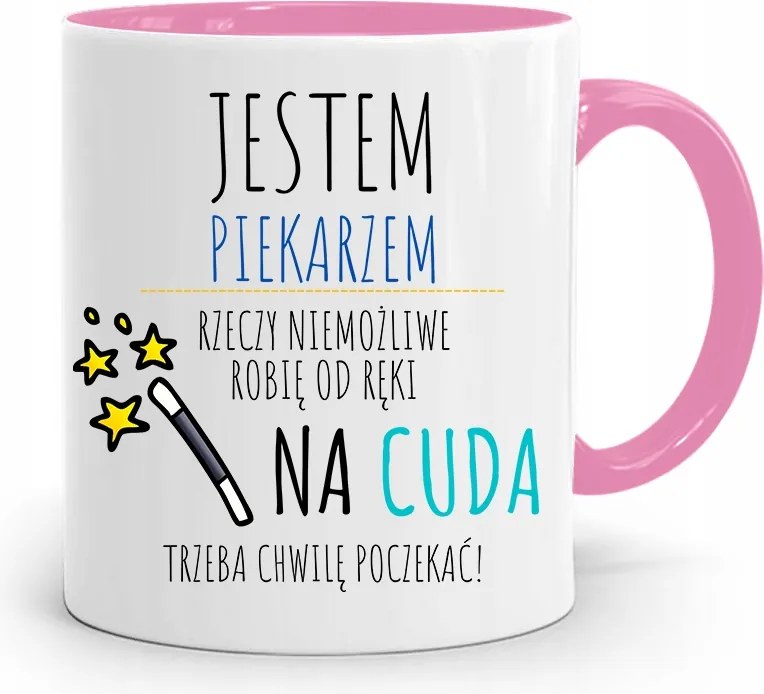 Rózsaszín Bögre Péknek Lehetetlen Kézből Készíteni, fényképes nyomattal