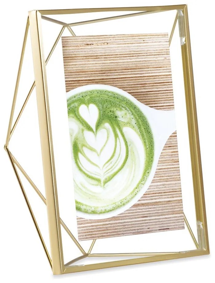 Aranyszínű fém álló-fali képkeret 18x23 cm Prisma – Umbra