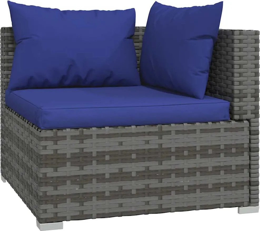 4 részes szürke polyrattan kerti ülőgarnitúra párnákkal