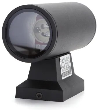 Aigostar - Kerek kültéri fali lámpa 2xGU10/35W/230V fekete IP65