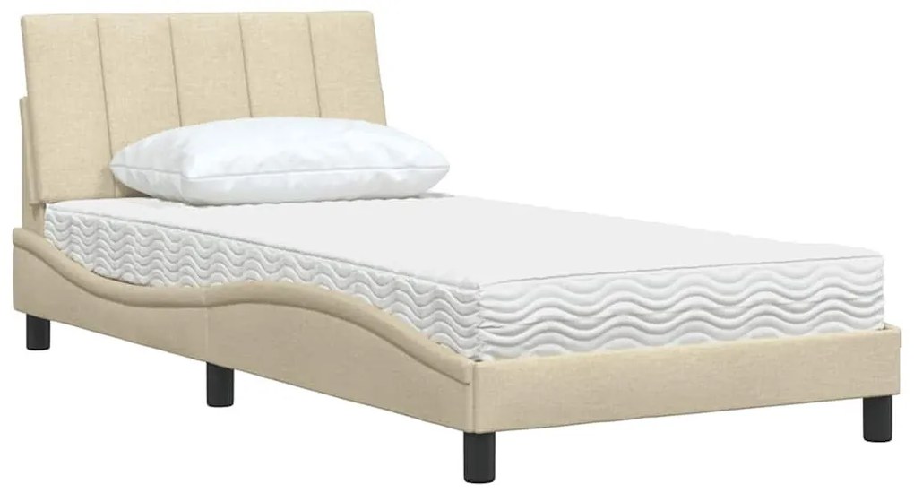 krém szövet ágy matraccal Hanko 100x200 cm