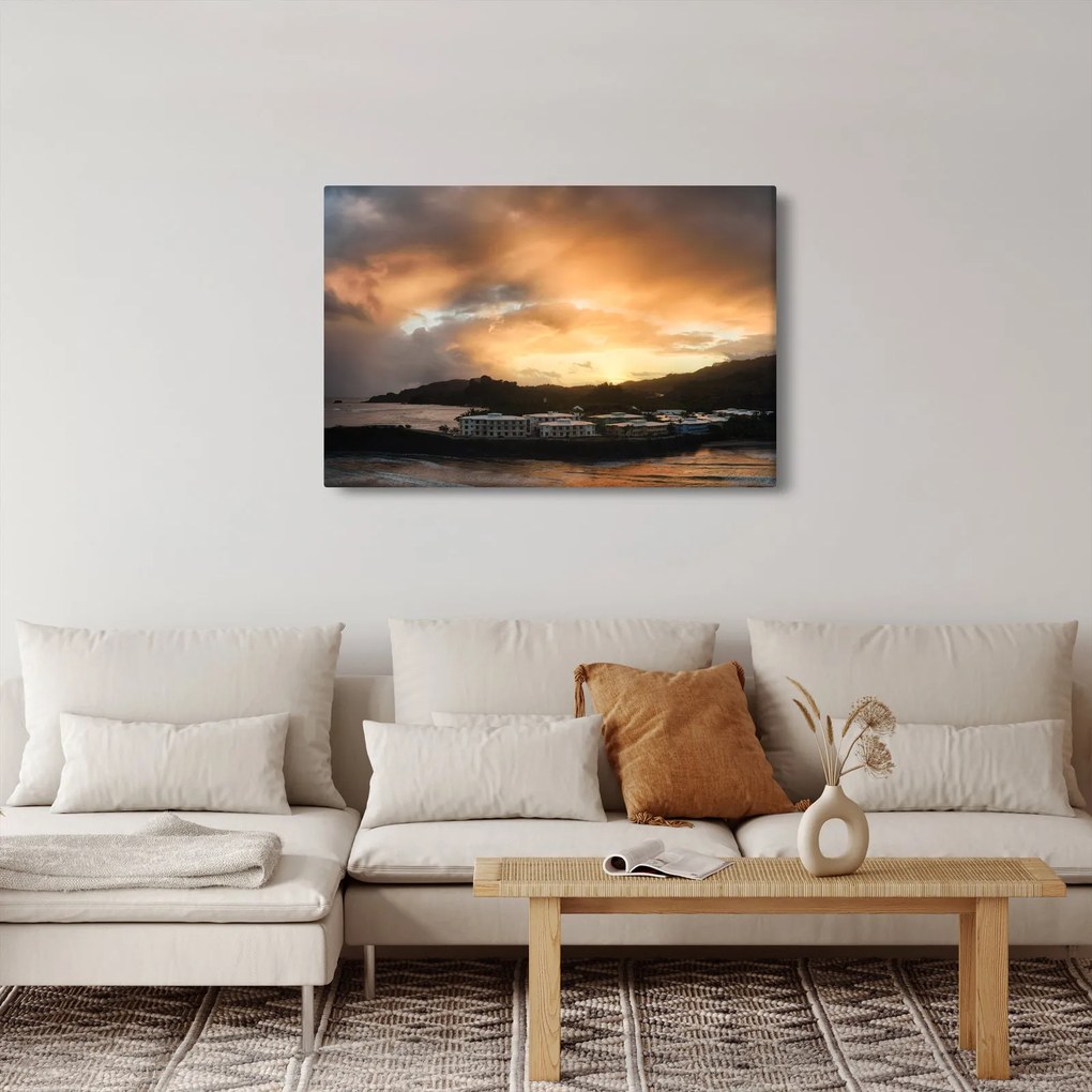 Kép - felhős tengerpart (90x60 cm)