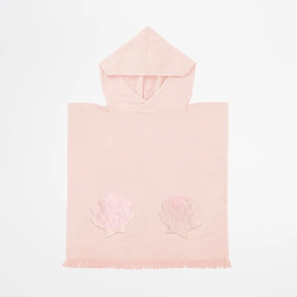 Mermaid rózsaszín, kapucnis gyerek strandtörölköző, 3-6 éves korig - Sunnylife