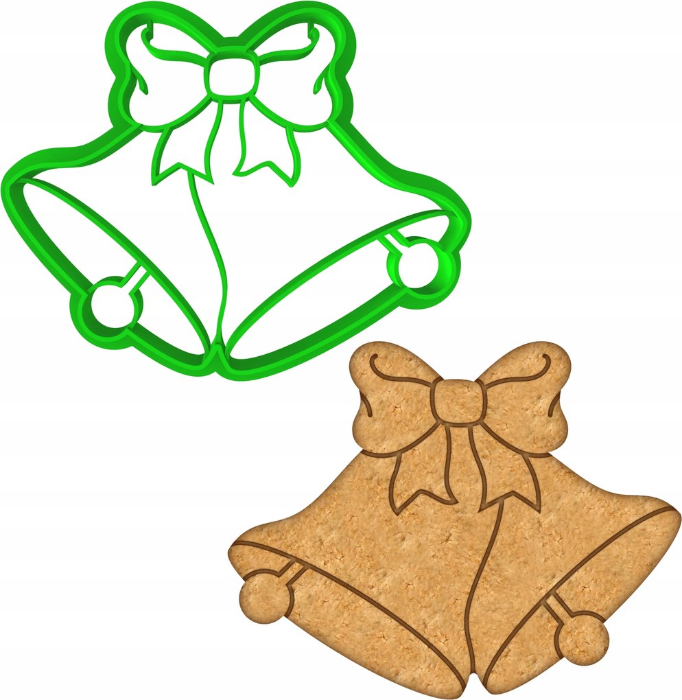 Karácsonyi Forma Mézeskalács lyukasztó Karácsonyi csengő 8cm