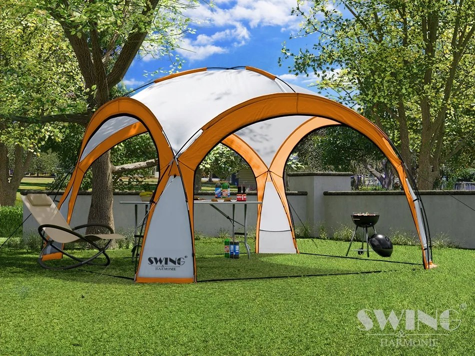 Kerti Pavilon Party Kupola 4,5x4,5m Narancssárga Narancssárga