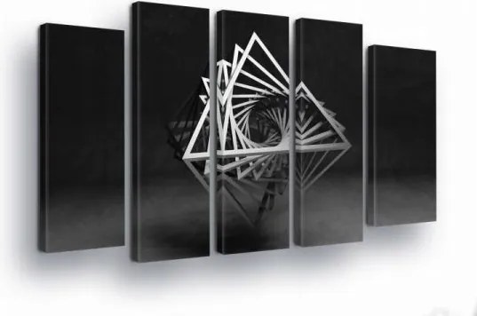 Vászonkép 150x100 Geometria absztrakt minimalizmus fekete-fehér optikai illúzió