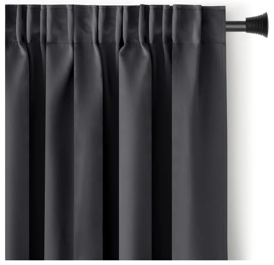 Sötétszürke sötétítő termo függöny 140x245 cm Pleat – Restilo