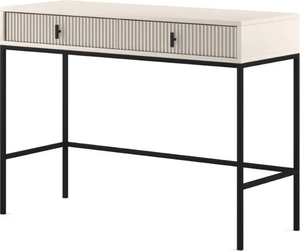 Komód 2 fiókkal kasmír színben fekete elemekkel fekete fogantyúkkal – MAGGIORE MA07