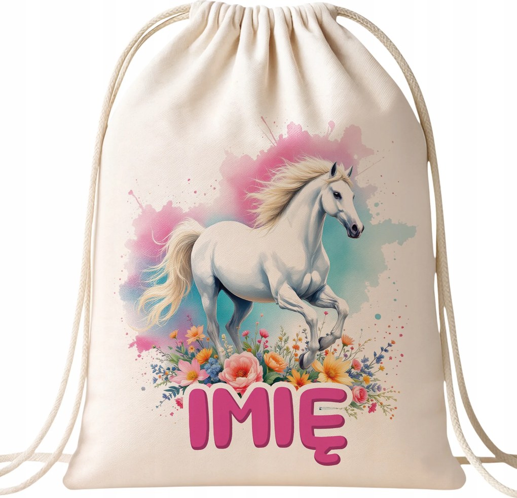 Személyre szabott Pamut Hátizsák Ló Cuki Gyerekeknek