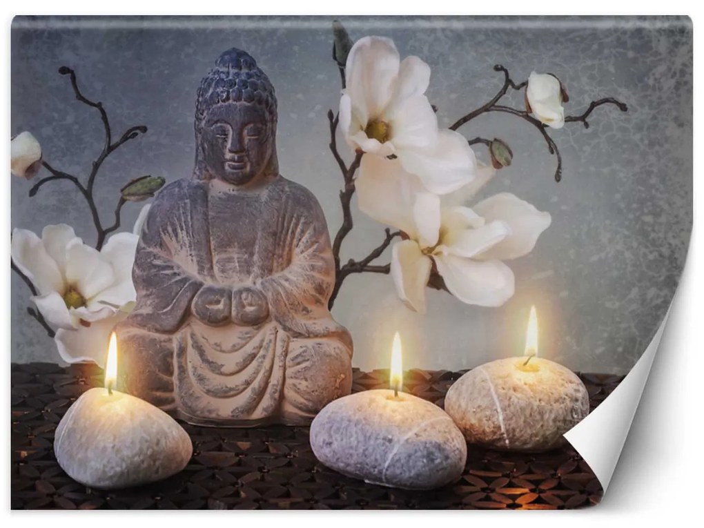 Gario Fotótapéta Buddha gyertyákkal Anyag: Vlies, Méret: 350 x 245 cm