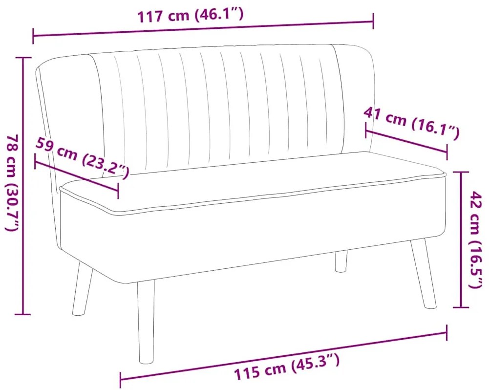 sárga szövetkanapé 117 x 55,5 x 77 cm