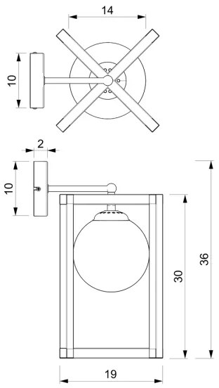 Fali lámpa DIEGO 1xE14/40W/230V fekete
