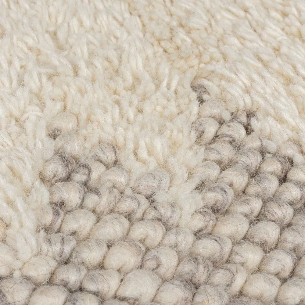 Krémszínű kézi szövésű gyapjúkeverék futószőnyeg 60x230 cm Minerals Border – Flair Rugs