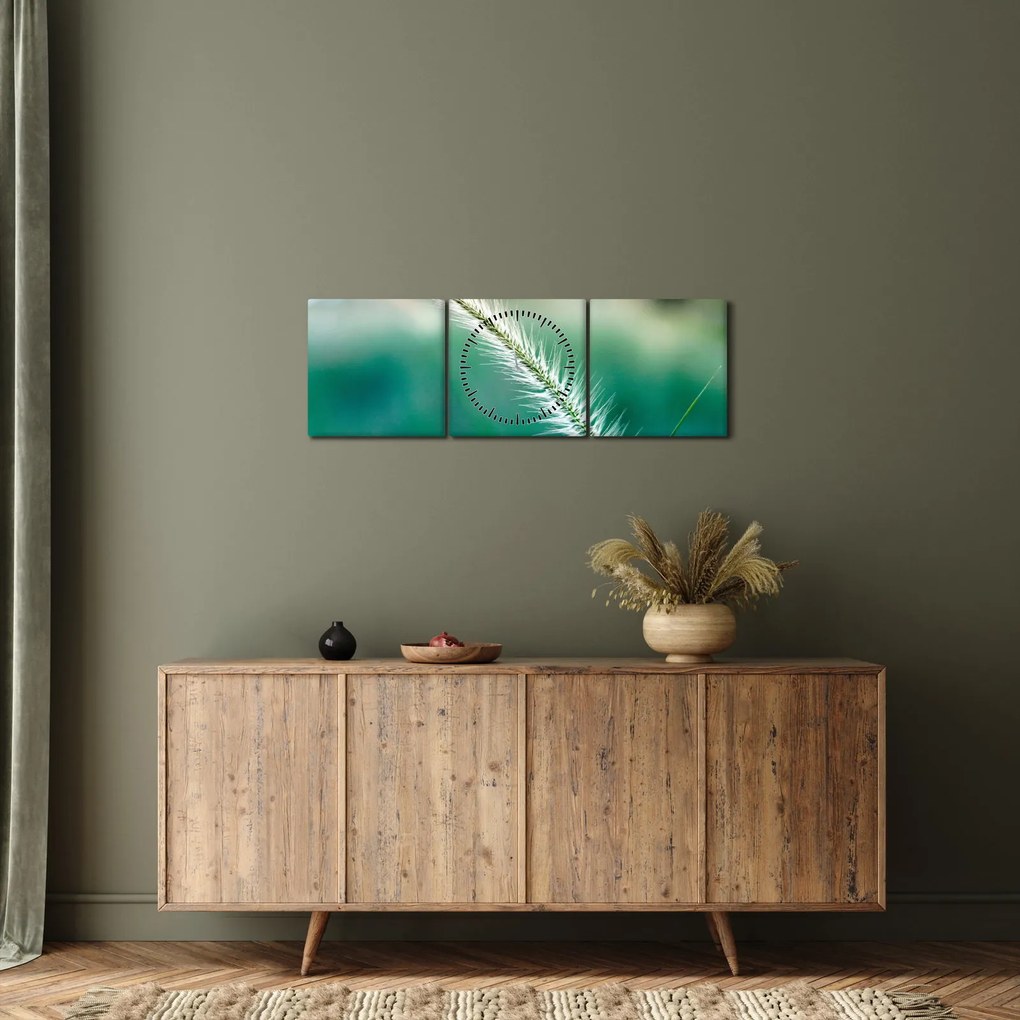 Fűszál képe (órával) (90x30 cm)