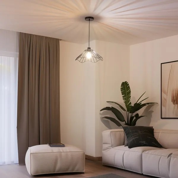 Brilagi - LED függeszték kábelen CERIA WIRE 1xE27/40W/230V Ø 40 cm fekete