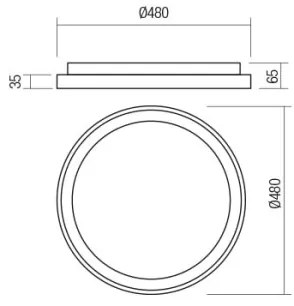 Redo 01-2668 - LED Dimmelhető mennyezeti lámpa LED/40W/230V átm. 48 cm fekete