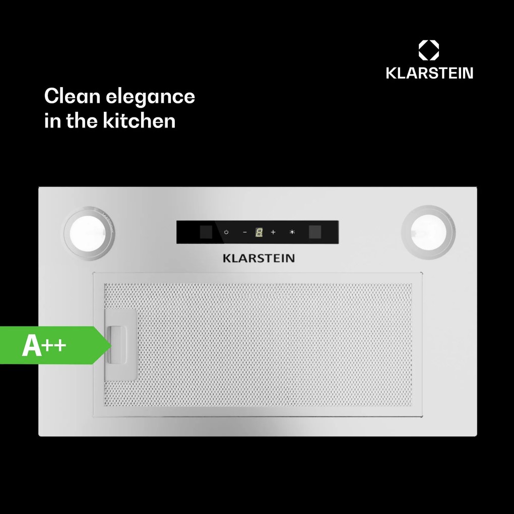 Klarstein Paolo 52 beépíthető páraelszívó 52 cm 439 m³/h LED Touch A++