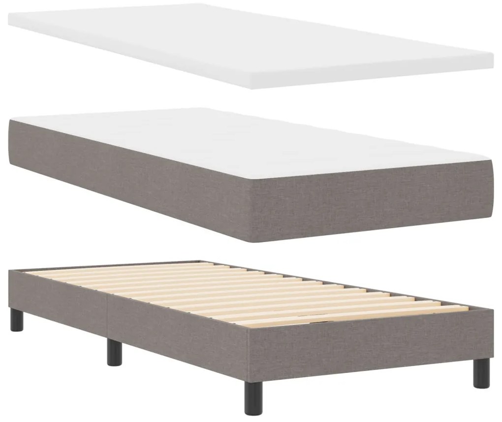 Boxspring Ágy Matresszel Taupe 90x200 cm Szövet