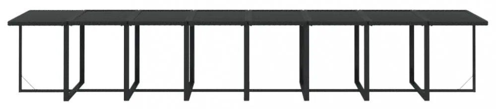 21 részes fekete polyrattan kerti étkezőgarnitúra párnákkal