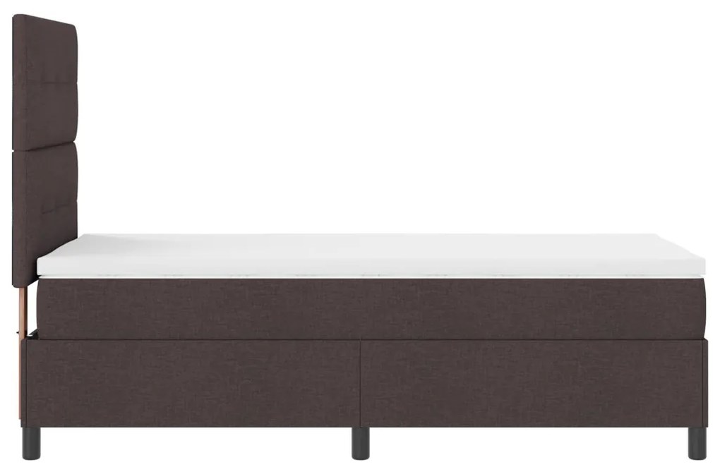 Rugós ágy matraccal és LED - Sötétbarna, 90 x 200 cm, Szövet