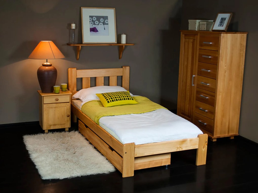 Fenyő ágy 90x200 Brita éger