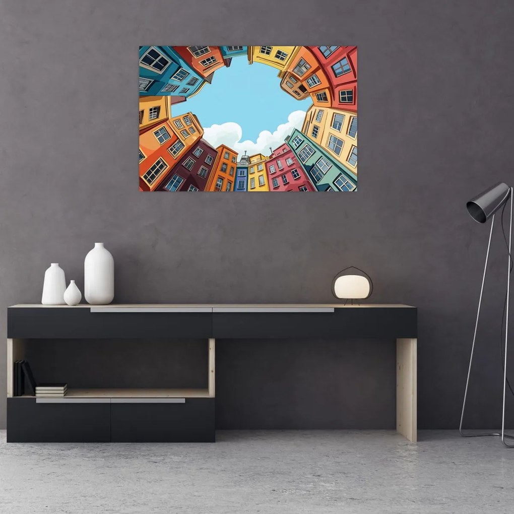 Kép - Házak között (90x60 cm)
