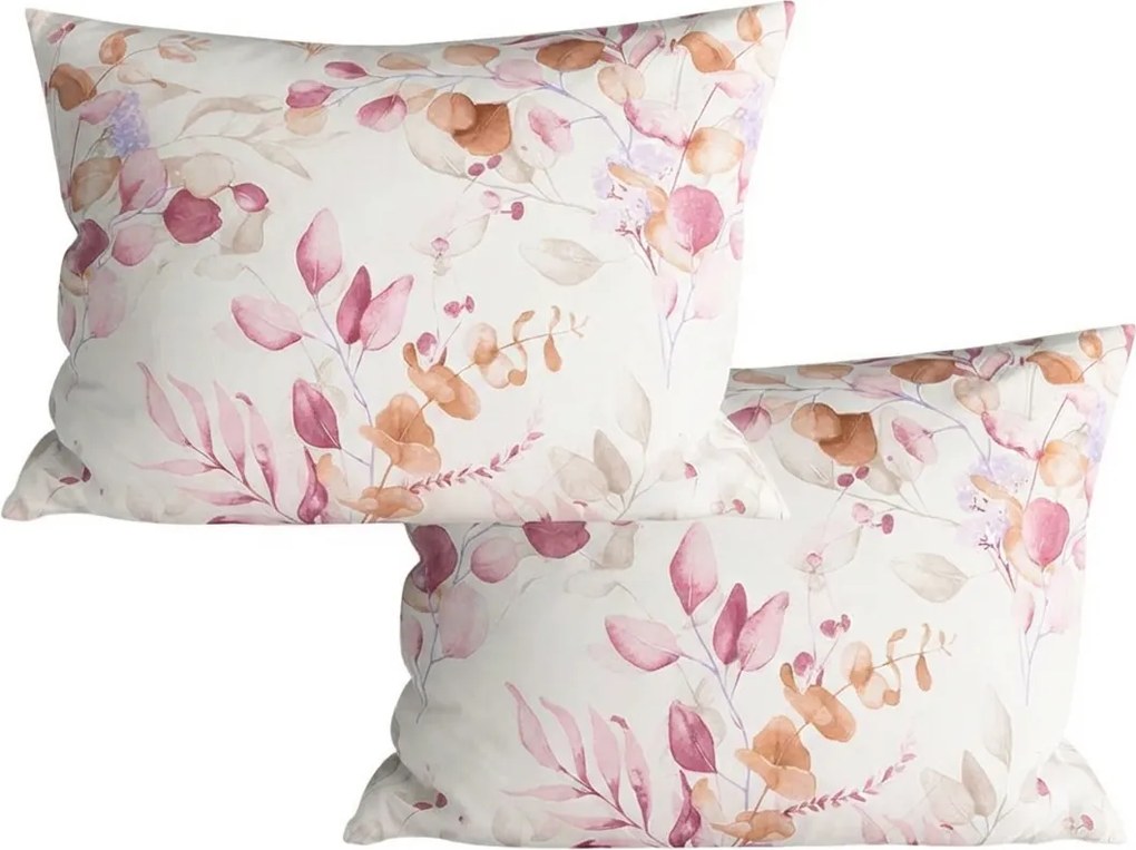 Szett 2 db díszpárnahuzat mikroszálból FLORANY 50x70 cm, fehér