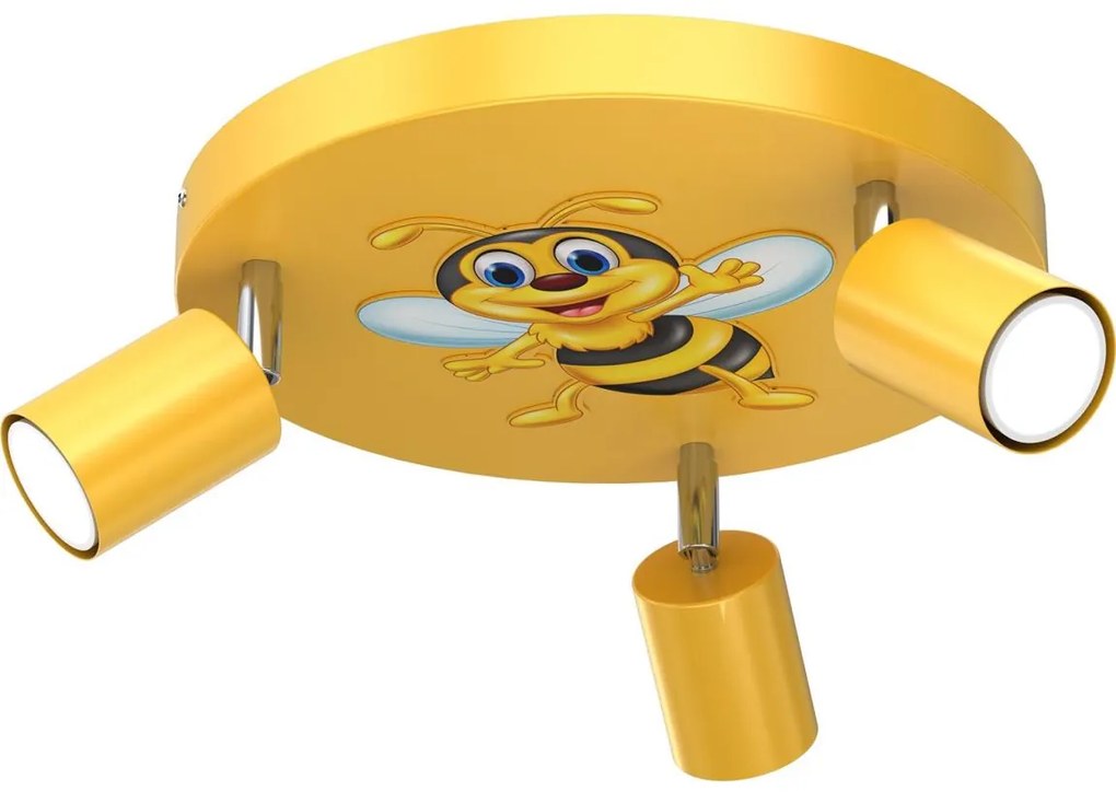 Gyerek spotlámpa FUN 3xGU10/8W/230V sárga/méhecske