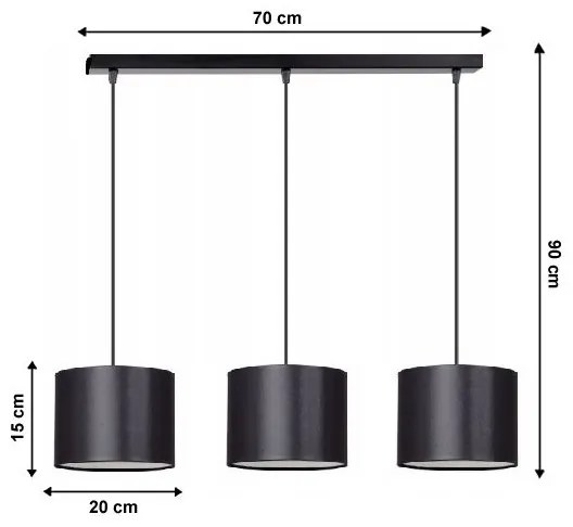 Csillár zsinóron TUZ 3xE27/60W/230V