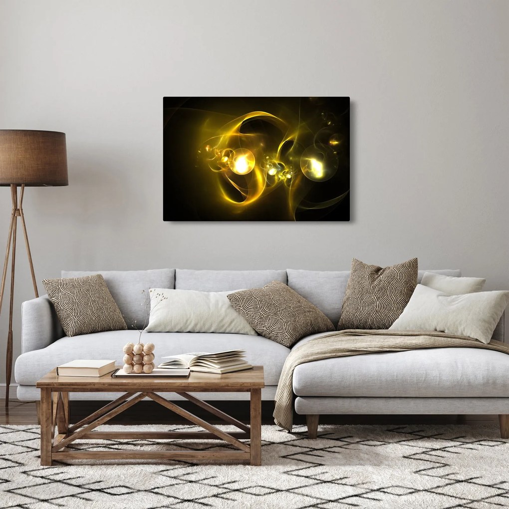 Absztrakt kép sárga gömbök (90x60 cm)