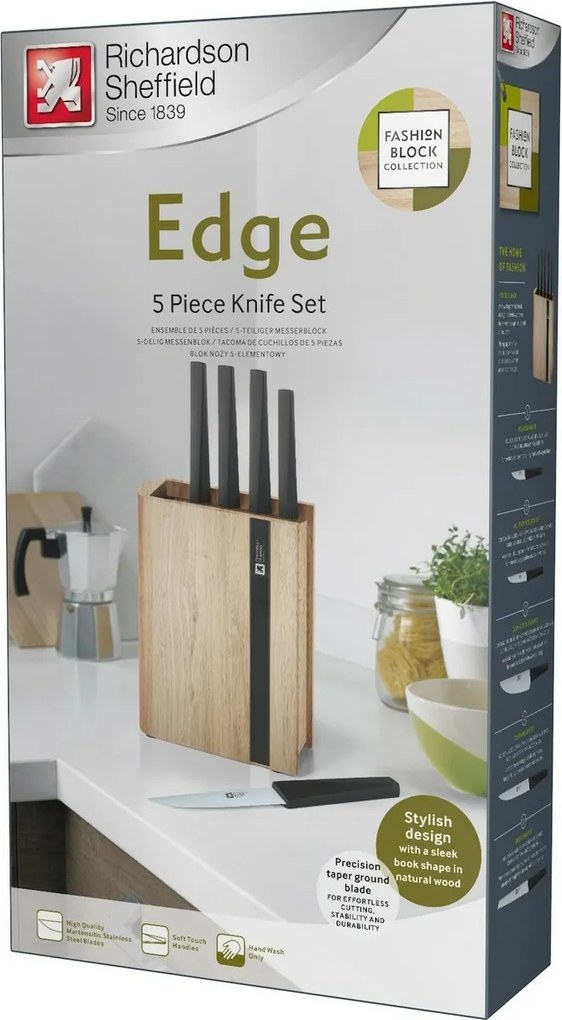 Amefa amerikai 5 db-os konyhai késkészlet blokkban